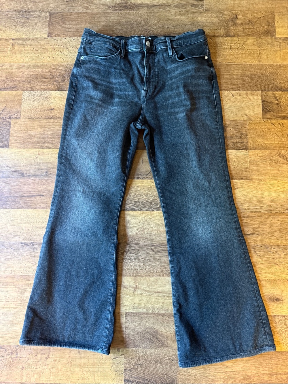 FRAME Le Pixie High Flare Jeans Size 30 Black High Rise Denim NWOT